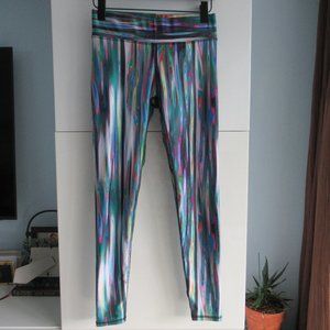 TEREZ Metallic abstract printed leggings with wide band, Multicolor